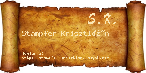 Stampfer Krisztián névjegykártya