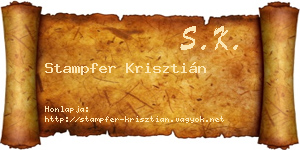 Stampfer Krisztián névjegykártya